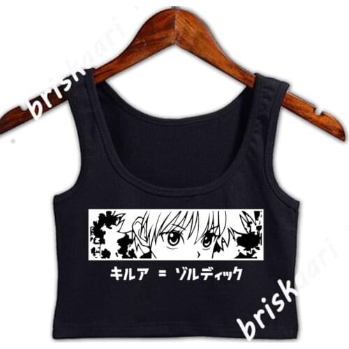 Killua Eyes Anime Killua Zoldyck Crop Top Women Top Cool Plus Size 4xl Designing Comical Basic Solid Interesting Vest