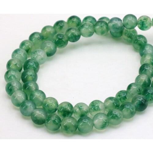 Green aquatic plants chalcedony 6mm round loose beads 15" DIY stone accessories,suitable for handmade making design ornaments