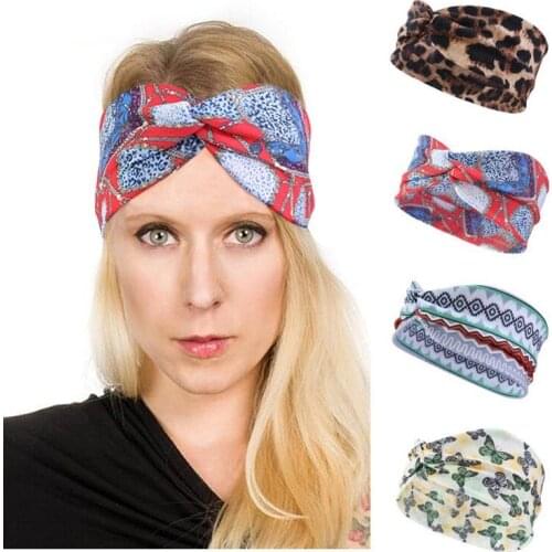 Bohemian Style Print Headband for Women Twist Hair Band Salon Make Up Hair Wrap Headwear Turban Lady Hair Accessories Wholesale