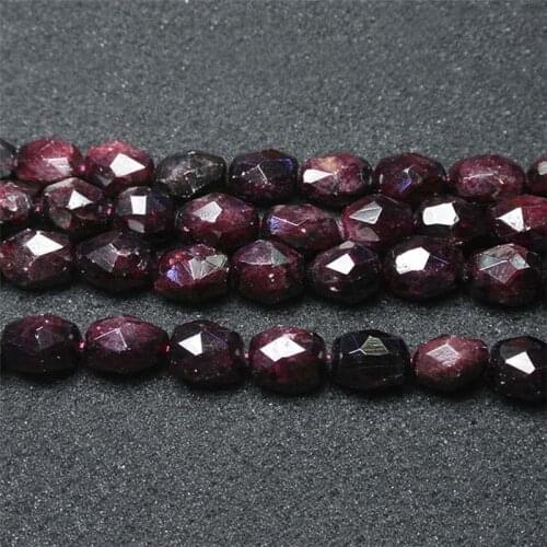 13x16mm Natural Faceted Garnet irregular oval Stone Beads For DIY necklace bracelet jewelry making 15 "free delivery