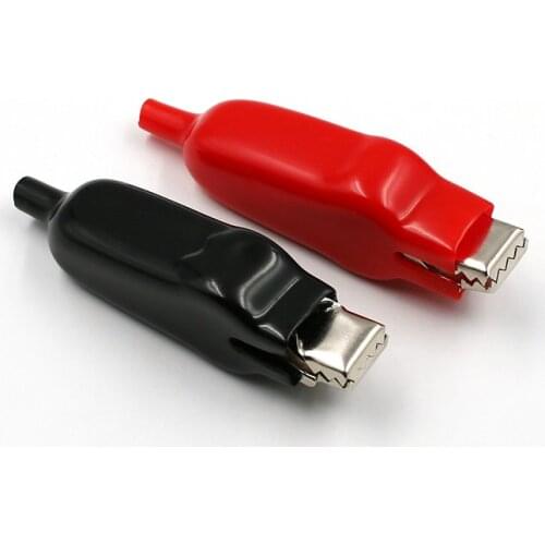 2PCS Sheathed Alligator Clips Electrical DIY Test Leads Alligator Double-Ended Crocodile Clips Roach Jumper Wire Connector Plug