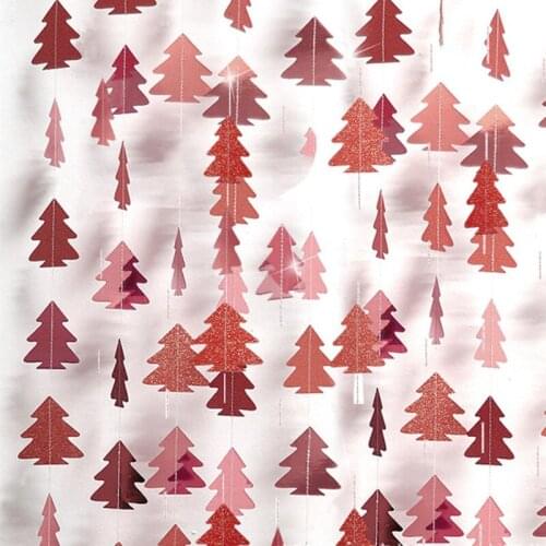 4M Christmas Tree Bunting Banner Glitter Paper Garland Hanging Ornament Wedding Christmas 2021 New Year Home Wall Decoration