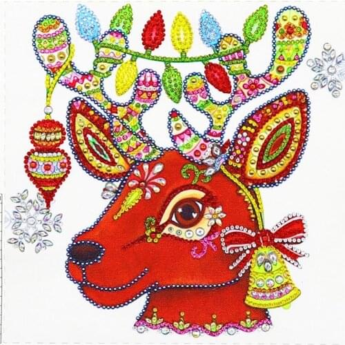 5D Diamond Painting DIY Shaped Crystal Diamond Embroidery Set ‘Cartoon Elk’ Home Decoration Gift