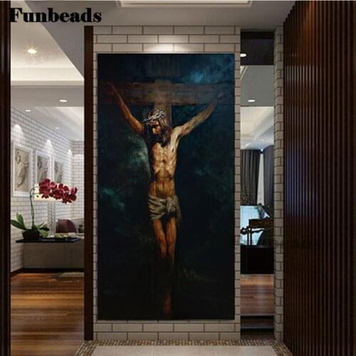 Crucifixion by Jesus Diamond Painting full square Diamond Embroidery bead round 5D cross Stitch pictures Christ believer FF4147