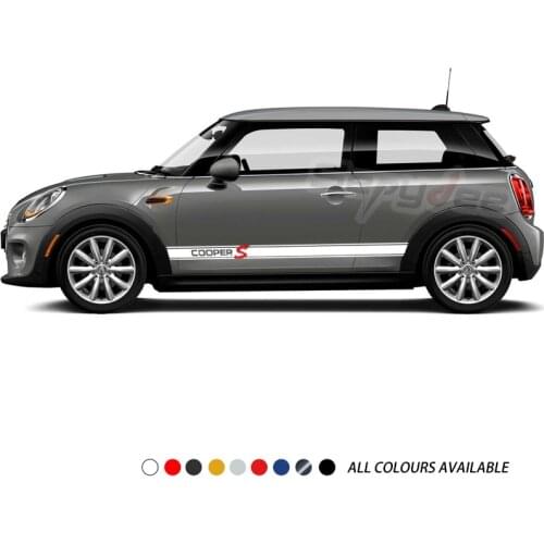 Car Door Side Skirt Stickers Racing Stripes Decal For MINI R56 R60 R61 F54 F55 F56 Cooper S Graphics Vinyl Decal Fit 3-5 Doors
