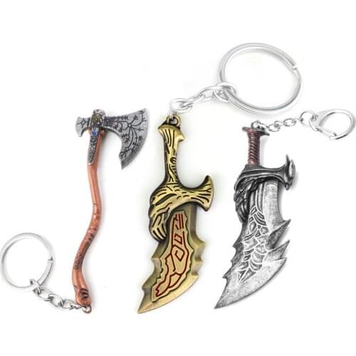 God Of War 4 Kratos Blades Of Chaos Keychain Alloy Weapon Keyring Pendant Men Women Cosplay Accessories