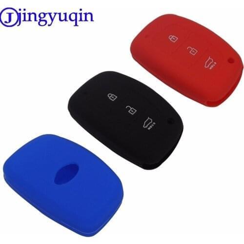 Jingyuqin 10P 3 B Silicone Key Cover For Hyundai IX25 I30 HB20 i30 ix35 Mistra Verna Solaris Sonata Santafe IX45 Smart Fob Case