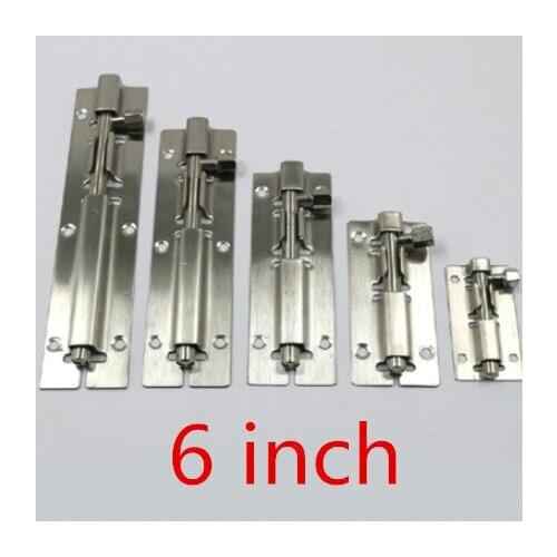 2pcs 6 inch Door Stainless Steel Door Latch Barrel Bolt Latch Hasp Stapler Gate Lock Safety retail