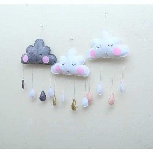 Felt Cloud With Face Baby Bedroom Decoration Children Room Decor Nordic Decoration For Kids Room B1103