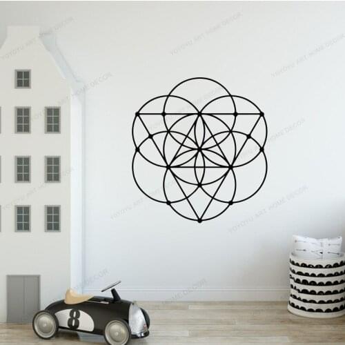 Geometry circle flower Wall Stickers Home Decor Art Wall Decal Living Room Bedroom Decoration Poster HD142