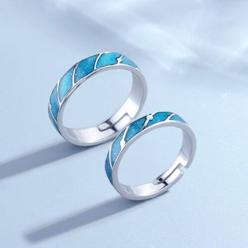 925 Sterling Silver Meteor Shower Love Ring Resizable Lovers' Ring Couple Ring Boyfrid Girlfriend Gift