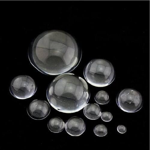 30mm 40mm 50mm Round Half Domed Hemisphere Clear Transparent Glass Cabochons Back Flat Fits Cameo Settings DIY Jewelry Findings