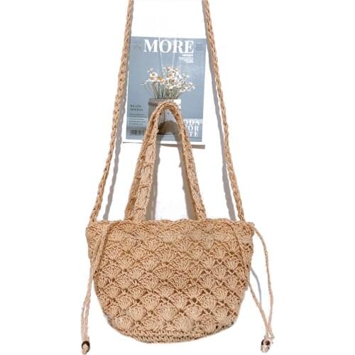 Summer Women Girls Crossbody Bag Lightweight Woven Straw Beach Shoulder Bag Handbag