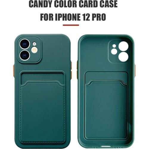 Matte Card Bag Phone Case For iPhone 11 Pro 12 Pro Max XS Max X XR 7 8 Plus 12Mini Shockproof Soft Silicone Holder Back Cover