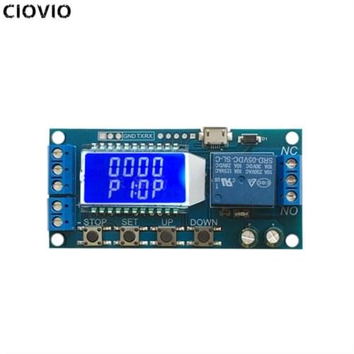 Micro USB Digital LCD Display Time Delay Relay Module DC 6-30V Control Multifunction Timer Switch Trigger Cycle Module Board 12V