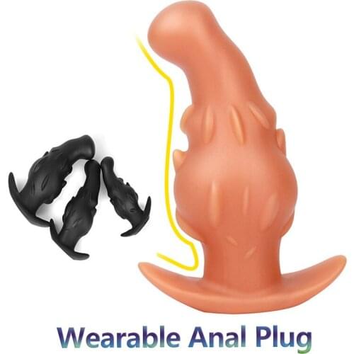 2021New Go out Wearable Anal Plug Dildo Silicon Big Butt Plug Prostate Massage Erotic Toy For Woman Men Gay Anal Sex Masturbator