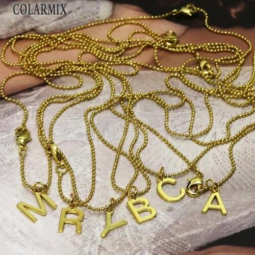 26strands letters necklace fashion alphabets slim chain necklace fashion jewelry for women choose letters in message 9719