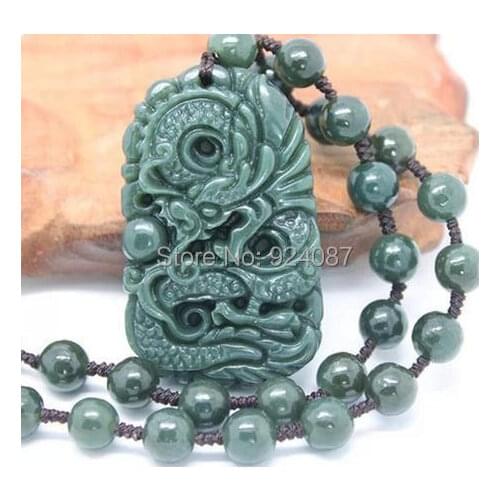 Send the necklace hetian jade jade Dragon pendant Jade pendant mailed package