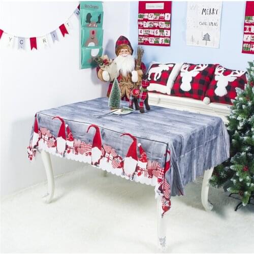 Christmas Tablecloth Christmas Cartoon Polyester Tablecloth Washable 150*180cm Christmas Table Cloth