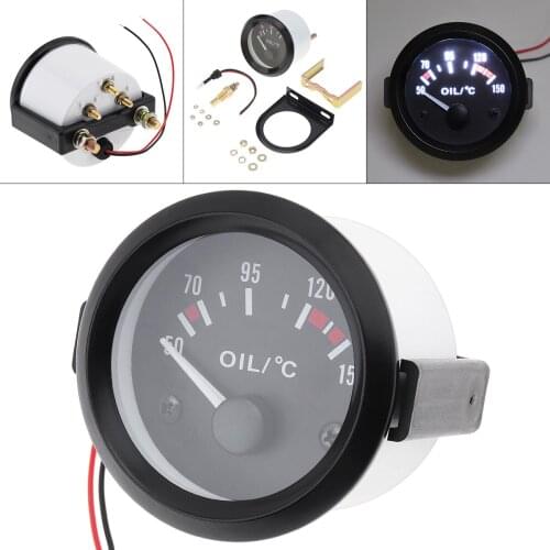 Brand new 52MM 12V 50-150 Celsius Degree LED Electrical Car Oil Temp Temperature Gauge Meter with Temperature Sensor Black