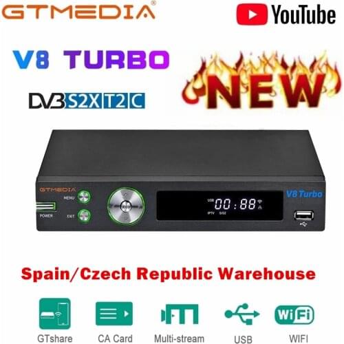 NEW GTMEDIA V8 Turbo DVB-S2/S2X/T2/Cable/J.83B Satellite Receiver WIFI H.265 Support Youtube m3u Android TV Box upgrade V8 Pro2