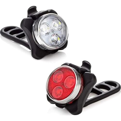 Bicycle Taillights Cycling Black Red Outdoor Bike 4-Modes 3LED Waterproof Head Front USB Rechargeable Tail Clip Light Lamp N002