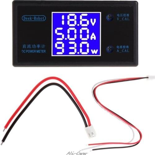 DC 0-50V 5A 250W Voltmeter Ammeter Wattmeter LCD Panel Voltage Amp Power Meter NEW