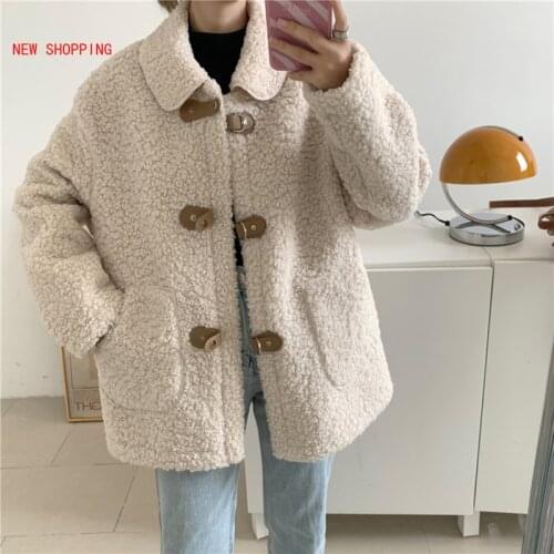 2020 Winter Thicken Warm Teddy Fur Jacket Coat Women Casual Fashion Lamb Faux Fur Overcoat Fluffy Cozy Loose Outerwear Female
