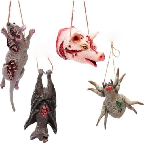 1pc Scary Bloody Horror Broken Bat Spider Mouse Accessories Halloween Party Decoration Props Ornaments Haunted House Supply