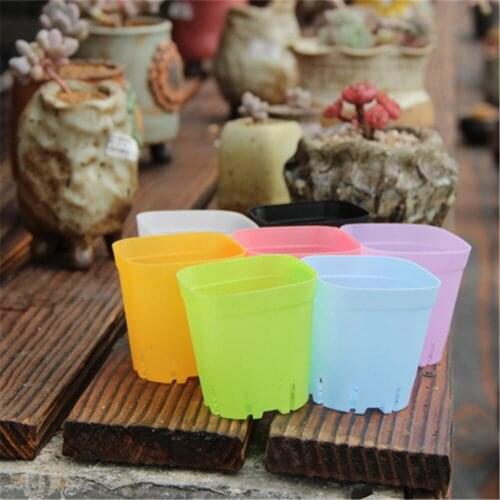 10pcs Colorful Mini Flower Pots Plastic Planting Pot Gardening Pots Plant Flowerpot For Home Office Decoration Garden Supplies