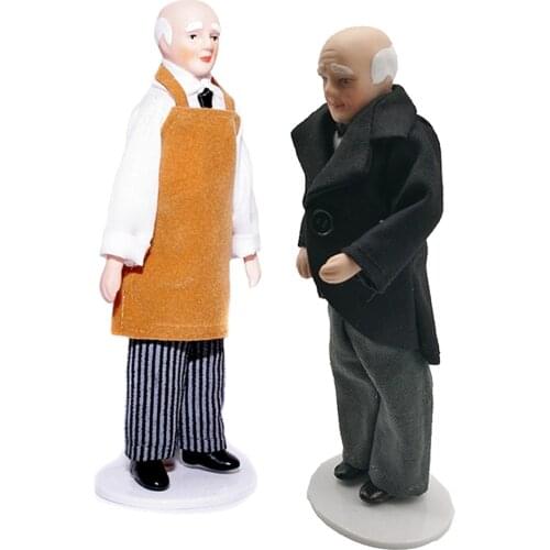 2Pcs 1:12 Scale Porcelain Doll Model Beautiful Girl Boy Decor Kids Toys