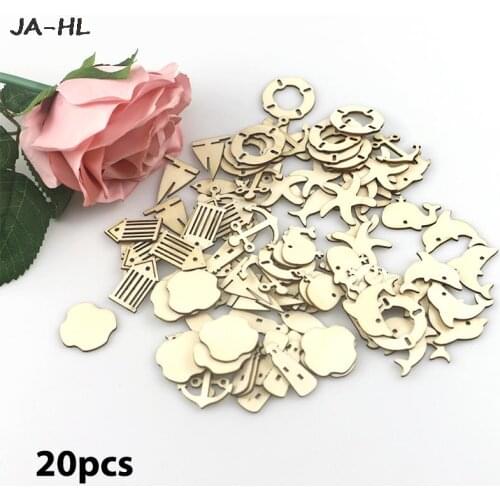 20pcs New Dolphin lighthouse anchor starfish Wood Pendant decorative accessories DIY Handmade Accessories