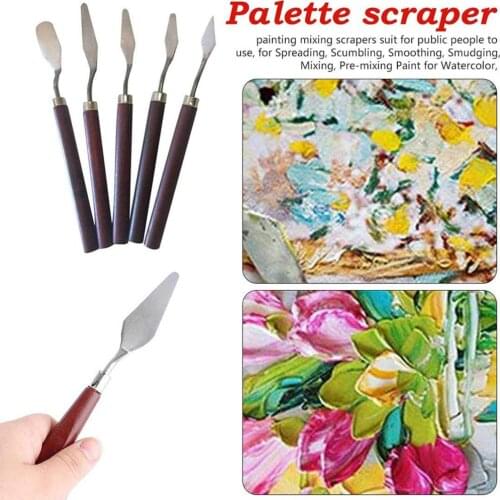 5pcs/sets Spatula Stainless Steel Oil Knives Oil Painting Scraper For Acrylic Gouache Oil Paint Color Palette Artist Crafts Art