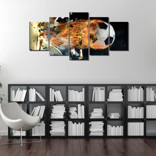 Bomb Fire Soccer Poster Art Canvas Prints Football Sport Picture for Living Room Wall Decor Artwork Painting Home Decor Custom