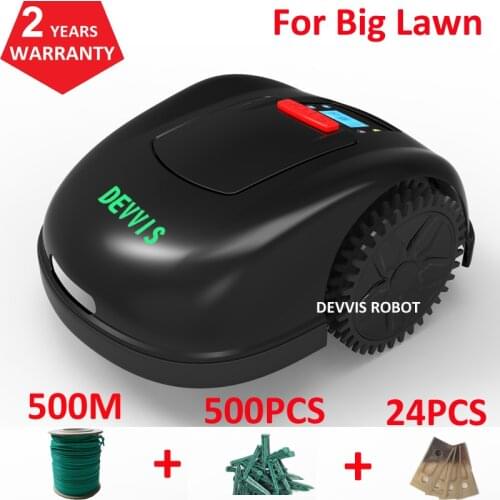 DEVVIS Grass Robot Mower Garden Tool E1600T For Big Garden With Subarea Function 500m+500pcs pegs+24pcs blade