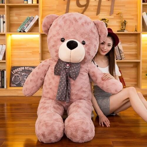 Huggable High Quality Teddy Bear With Bow Tie Stuffed Animals Bear Plush Toys Doll Pillow Kids Lovers Birthday Baby Gift