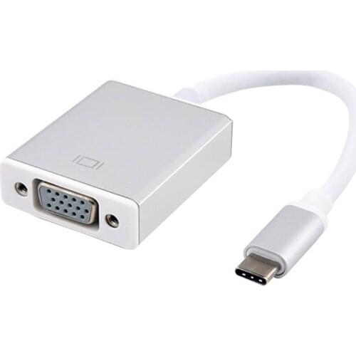 USB3.1 Type C to VGA Adapter Cable USB C to VGA Connector For MAC 12 inch Chromebook Pixel Lumia 950XL 100pcs/lots