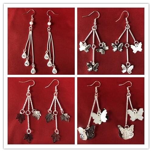 LosoDo classic Chinese ethnic style jewelry Miao silver for women Earrings Simple and versatile Earrings fashion accessories