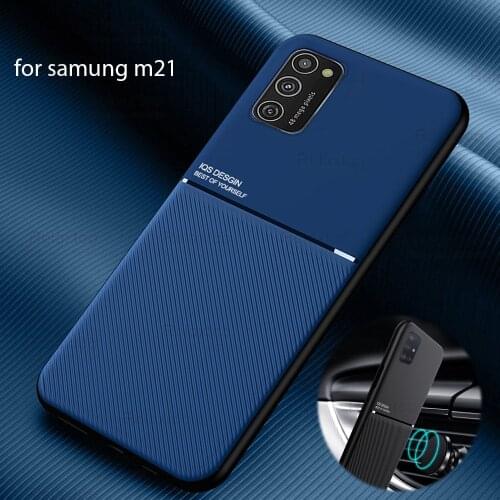 Matte cover For samsung m21 case magnetic car holder phone case For samsung galaxy m21 2020 sm-215F m 21 6.4inch phone cover