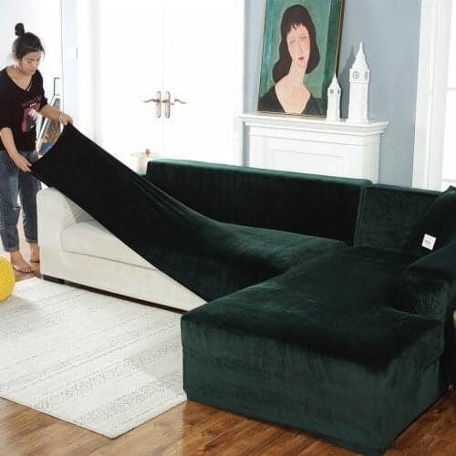 Claroom solid color Thick velvet sofa cover for living room sofa towel Slip-resistant sofa cover strech sofa Slipcover