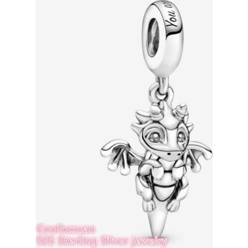 Autumn 100% 925 Sterling Silver You Are Magic Dragon Dangle Charm beads Fits Original Pandora bracelets Jewelry Making