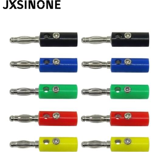 Cleqee P3003 10PCS 4mm Banana Plug Connector Adapter For Audio Speaker 5 Colors