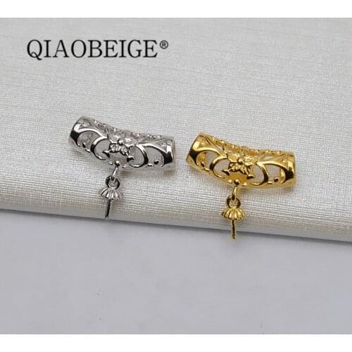 QIAOBEIGE Fashion jewelry popular 925 silver pearl cz pendant jewelry wholesale cheap price simple pendant for diy