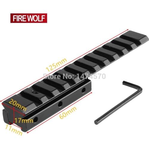 Tactical Hunting Dovetail Extension 11mm to 20mm Picatinny Weaver Rail Adapter Mount Base Rifle Accessories