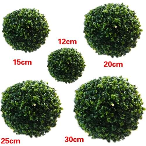 12/15/20/25cm Green Grass Balls Artificial Topiary Plastic Bonsai Simulation Art Decor For Hotel Wedding Home Garden Decoration