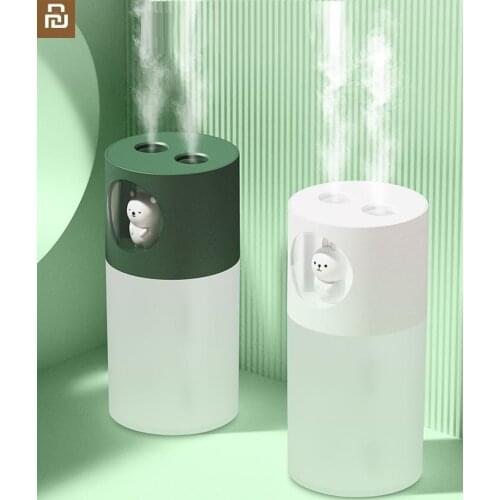 Ultrasonic Mini Air Humidifier Double Spray Aroma Essential Oil Diffuser for Home Car USB Fogger Mist Maker with LED Night Lamp
