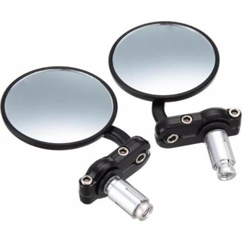 Universal Motorcycle Side Mirror Car Bike 3" Round 7/8" Handlebar End Mirrors Rearview Long Handle Mirror Motorcycle Accessories