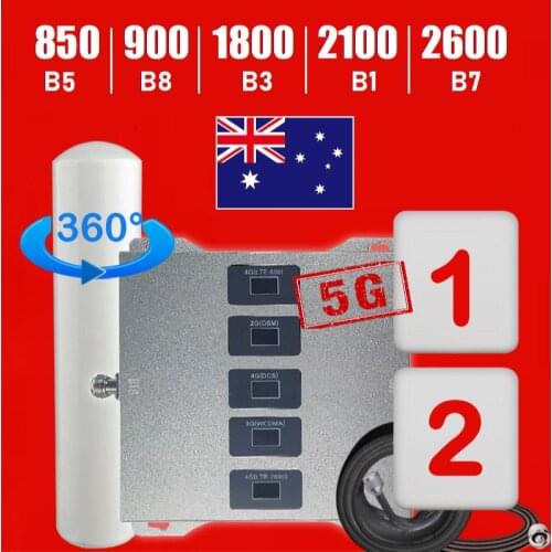Israel New Zealand Brazil Australia Asia Yemen 5 Band Cellular amplifier booster LTE Repeater 850 900 1800 2100 2600 b5 8 3 1 7