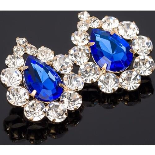 YFJEWE Beautiful Bling Bling Lucky Red Drop Gem Sparkling Shine Stone Transparent Interspersion Big Stud Earring Earrings #E192