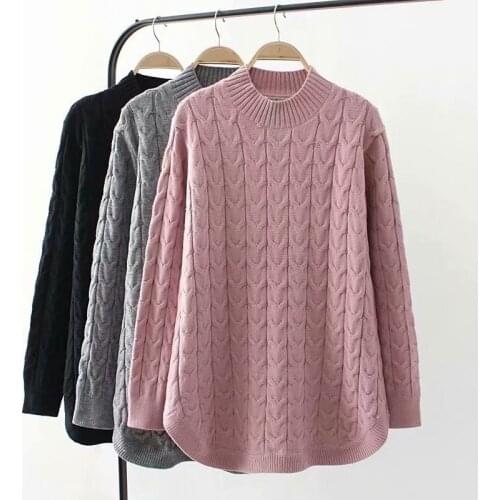 Plus Size Knit Sweater Women 2021 Autumn Winter O-Neck Long Sleeve Clothes Pullover Female Bottoming Shirt Casual Tops 4XL